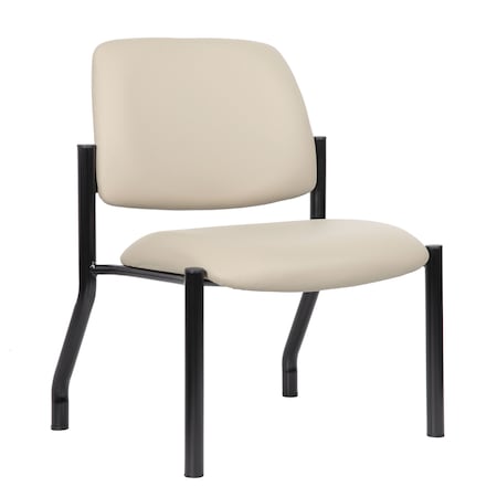 Boss Office Products Patient Guest Chair - Armless - Beige Antimicrobial Vinyl - 400 lb Capacity B9595AM-BG-400